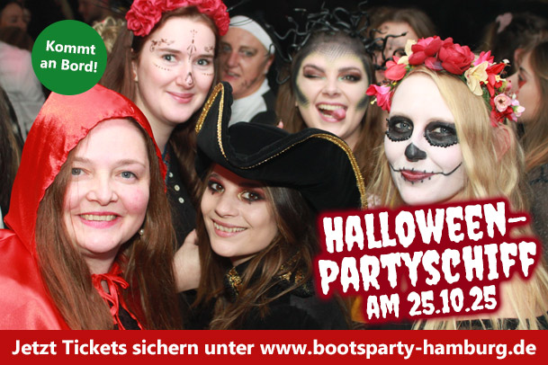 Das Partyboot zu Halloween in Hamburg - kommt an Bord! Partyboot an Halloween in Hamburg