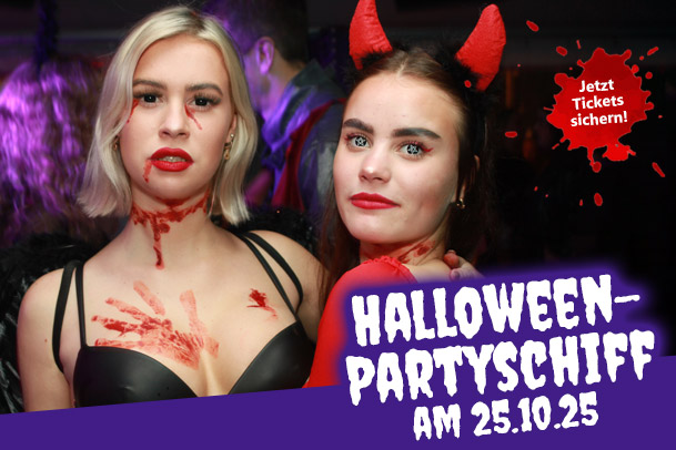 Halloween auf dem Partyschiff in Hamburg startet am 27. und 28.10.23 Halloween Partyschiff Hamburg