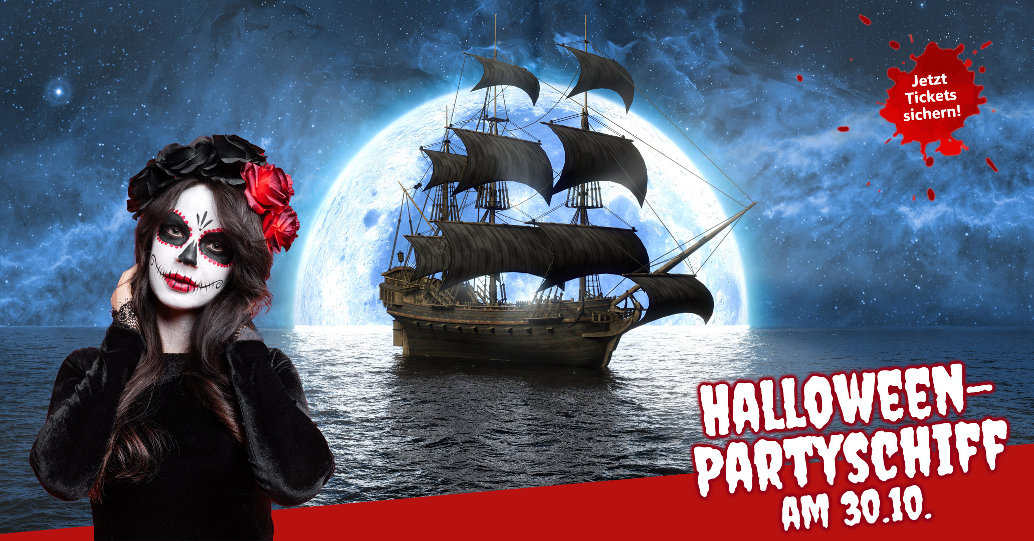 Halloween auf dem Partyschiff in Hamburg