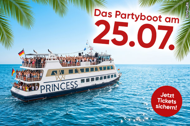 Das Partyboot diesen Samstag in Hamburg (25.07.)