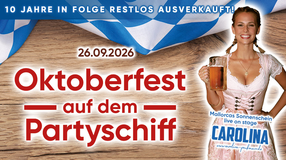 Bootsparty Hamburg am 26.09.2026 - Oktoberfest