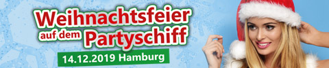 Weihnachtsfeier auf dem Partyschiff in Hamburg